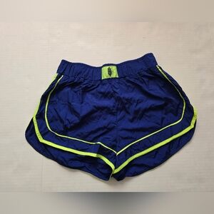 FREE M0VEMENT Size S Navy Athletic Running Shorts with Neon Lime Trim. Used.